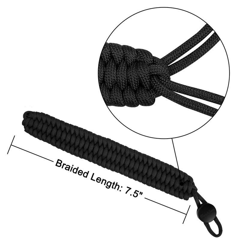 Techion Wrist Lanyard, Adjustable Paracord Camera Hand Strap, for DSLR, Mirrorless Camera, Video Camcorder, Cameras, Binoculars - Black V2 - Image 3